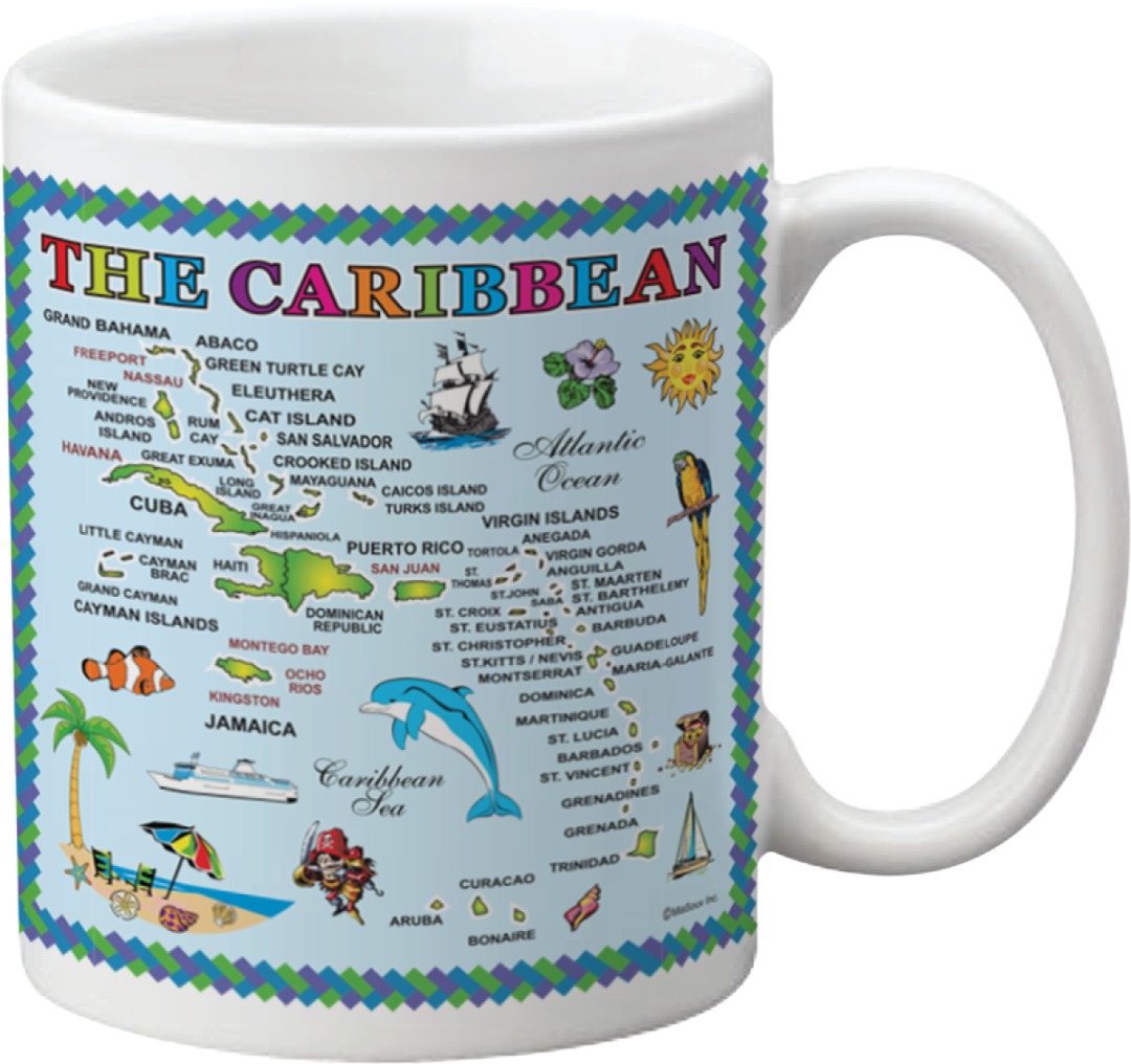 Miami Souvenirs CARIBBEAN MAP MUG