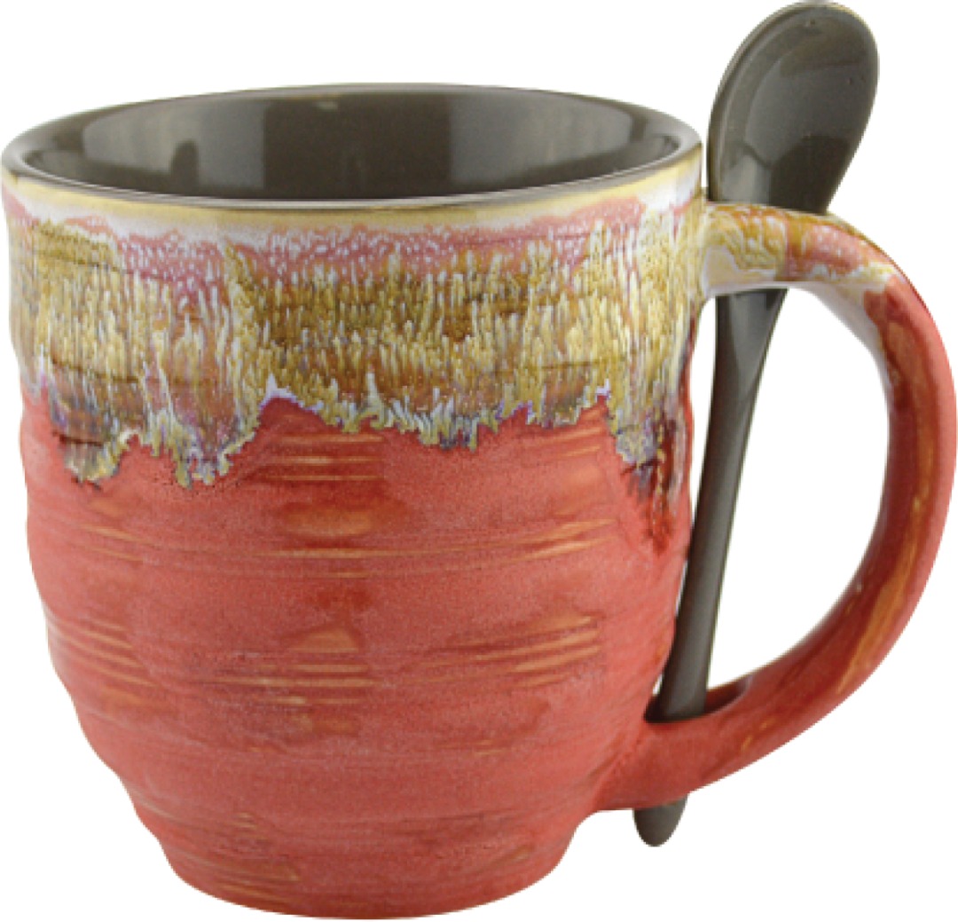 Miami Souvenirs GLAZED CERAMIC MUG W/SPOON
