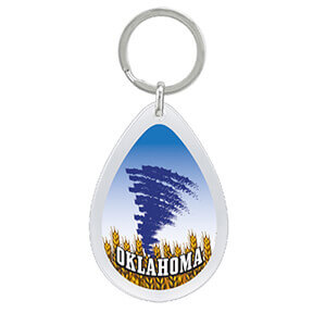 Miami Souvenirs OKLAHOMA TEAR DROP KEYCHAIN