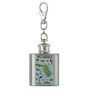12-Pack Florida Keychain Souvenirs – Metal Ring – Miami Gift Bulk – Unisex Travel Memory