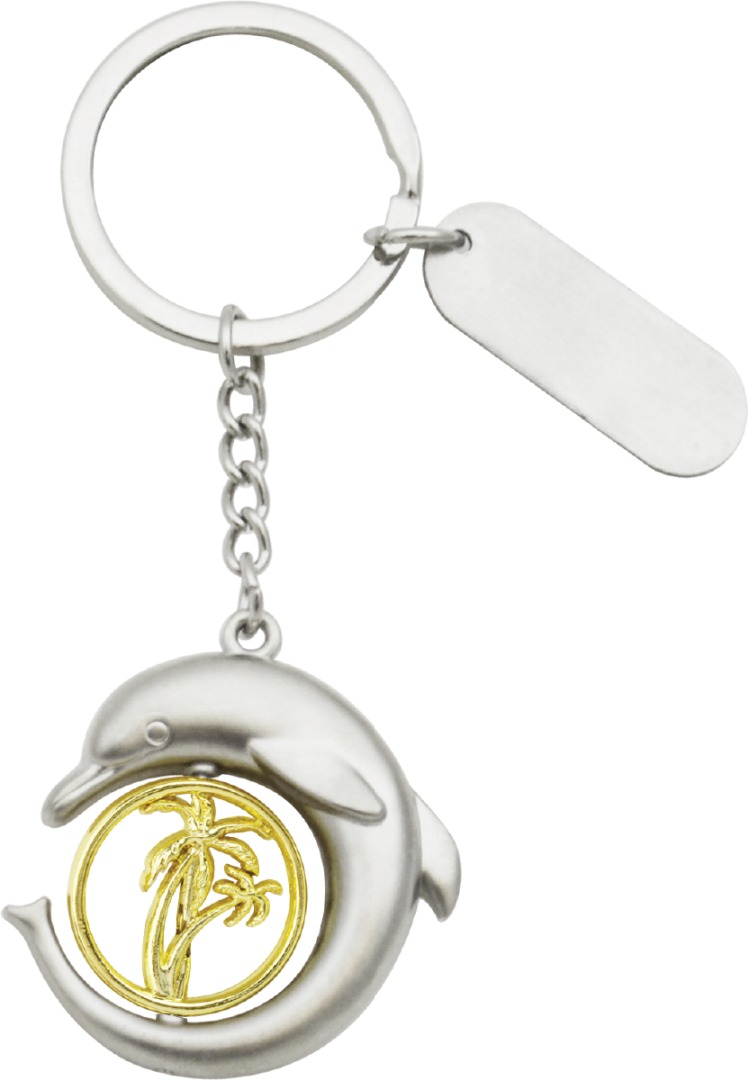 Miami Souvenirs SPINNER DOLPHIN/PALMS KEYCHAIN